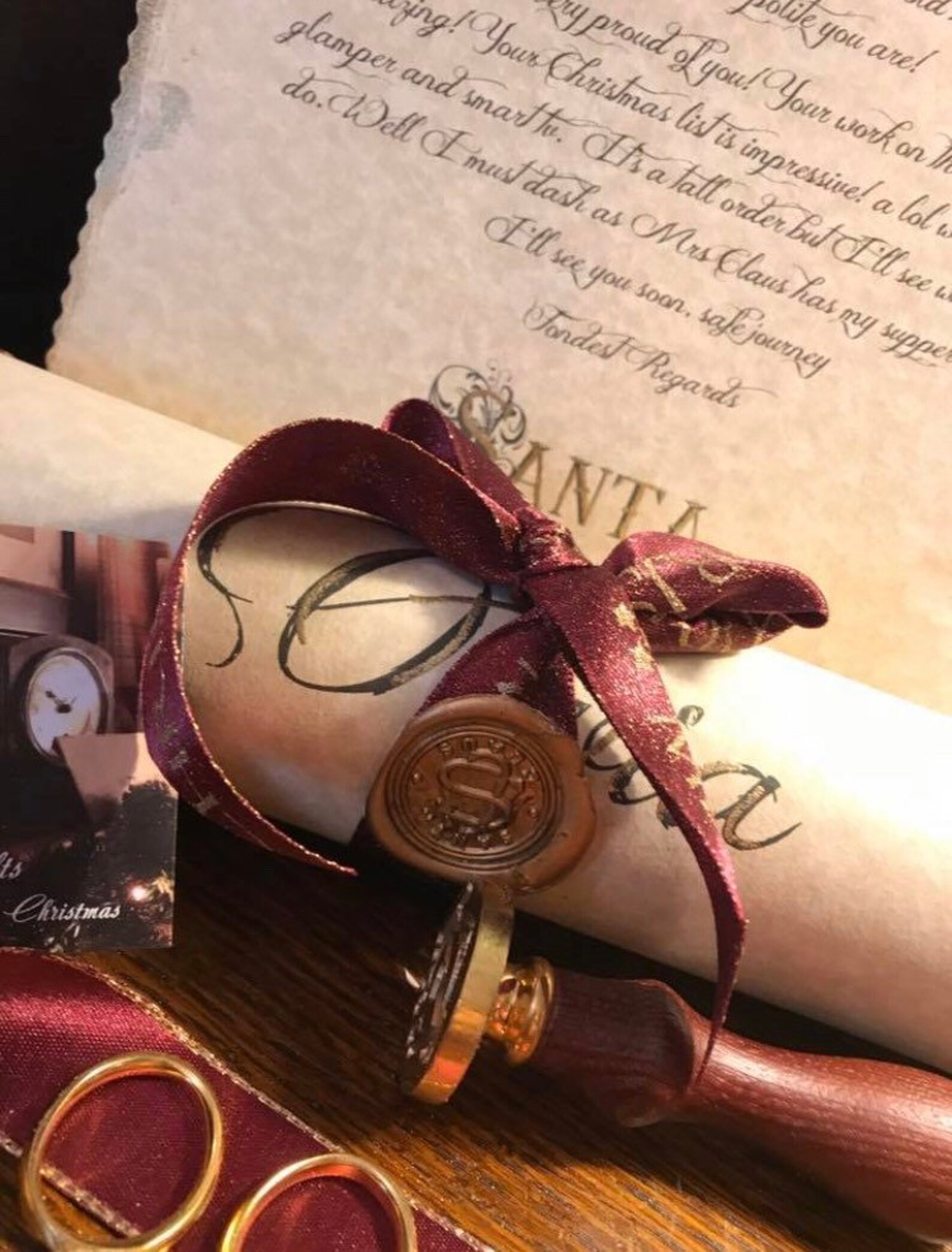 Antique Scented Gold Embossed Parchment Calligraphy Letter in Etsy