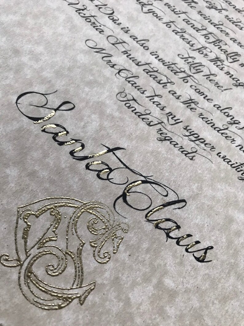 Antique Parchment Caligraphy Gold Embossed Scented Letter From Etsy