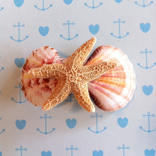 Seashell and Starfish Hair Clip