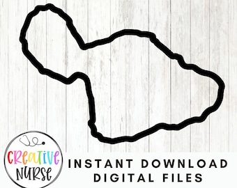 SVG File Instant Download / MAUI outline Hawaii /  svg png cutting files for silhouette or cricut