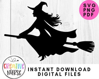 Flying Witch Svg Etsy