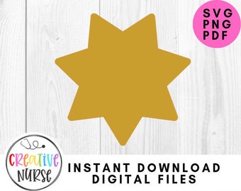 SVG File Instant Download / 7 point star badge California Highway Patrol /  svg pdf png cutting files for silhouette or cricut