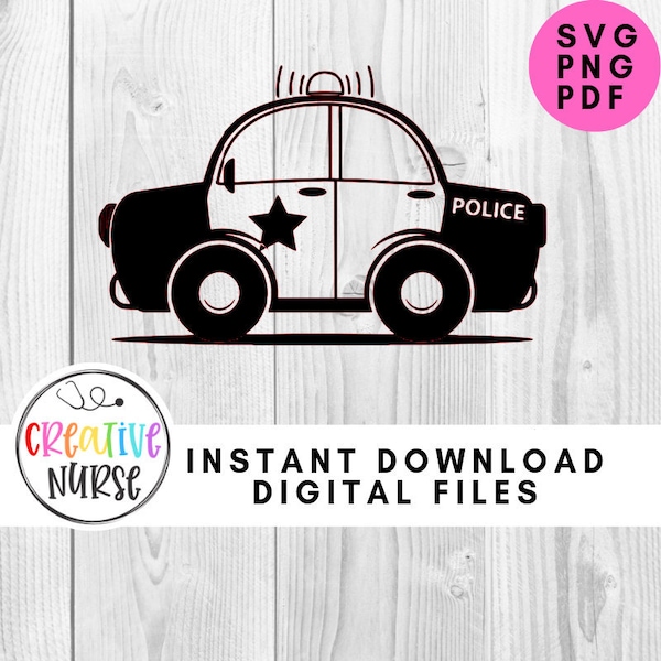 sofortiger download Schnitt Datei / Vintage Polizei Auto / svg pdf png Dateien für Silhouette oder Cricut schneiden