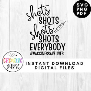 Instant Download Cut File / Vaccines Save Lives Shots Syringe SVG /  svg pdf png cutting files for silhouette or cricut