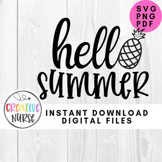 Download Instant Download Cut File Hello Summer Svg Pdf Png Cutting Files For Silhouette Or Cricut Clip Art Art Collectibles Delage Com Br
