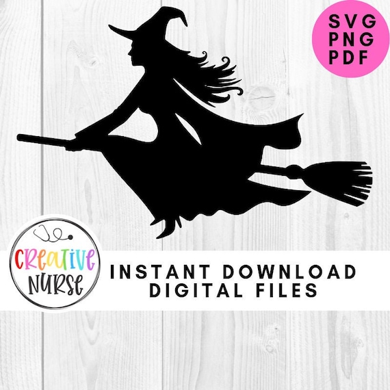 Download Instant Download Cut File Svg Halloween Svg Flying Witch Etsy