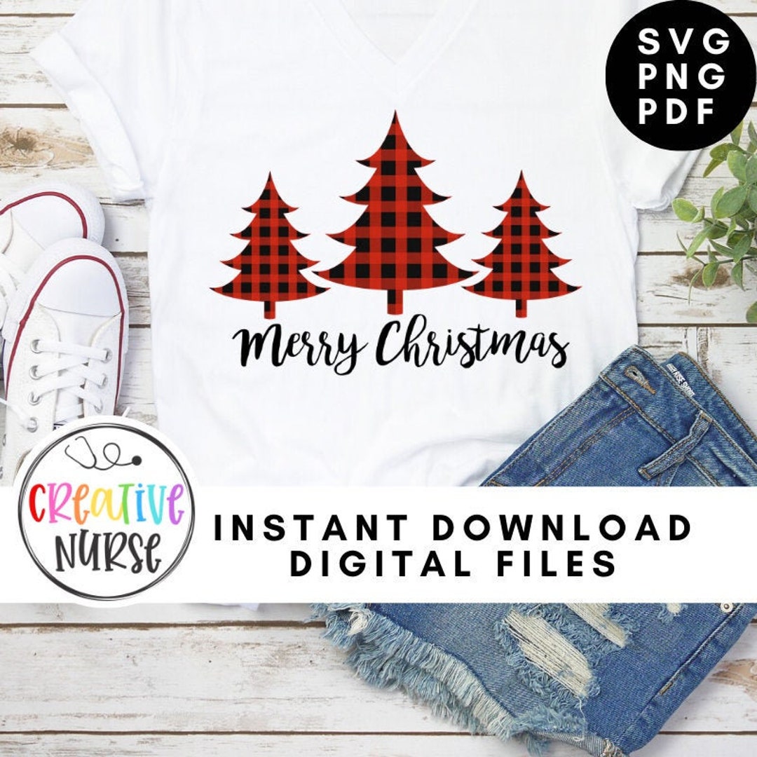 SVG File Instant Download / Buffalo Plaid Christmas Tree / Svg Pdf Png ...