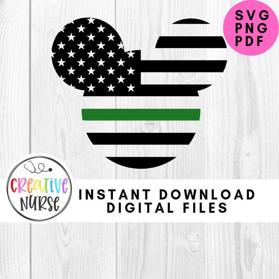 Download Cut File Thin Green Line Mickey Mouse Svg Dxf Png Cutting Files For Silhouette Or Cricut Clip Art Art Collectibles