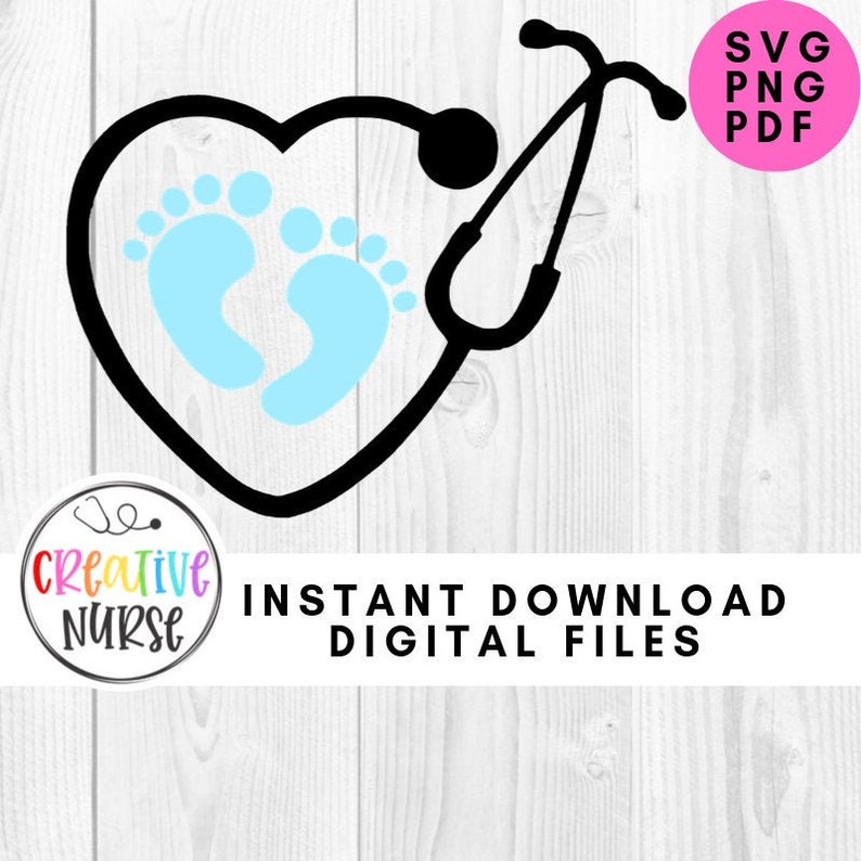 Download Instant Download Cut File Nurse Baby Foot Feet Stethoscope Etsy