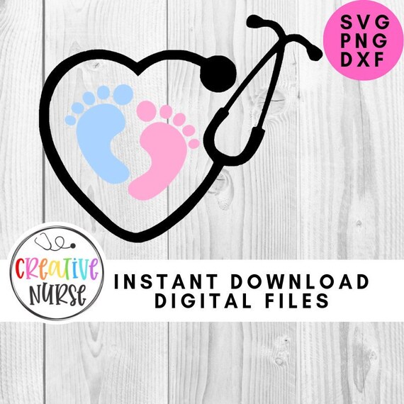 Download Instant Download Cut File Nurse Baby Foot Feet Stethoscope Etsy