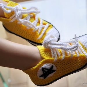 Converse Inspired SIZE Women 6-11 or Men 5-10 US Sneakers Crochet Pattern image 2