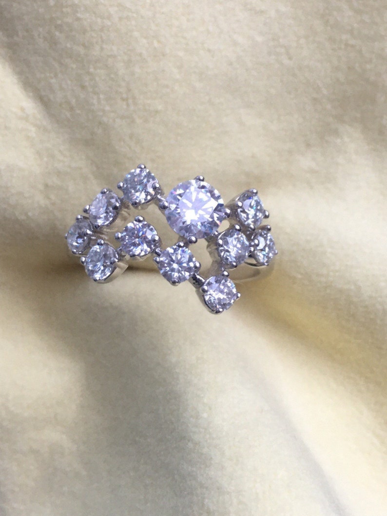 Moissanite Promise Ring Multi Stone Anniversary Ring All Vvs1 Etsy