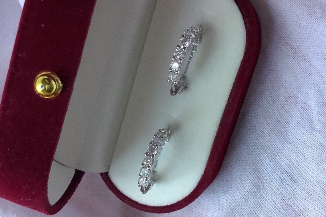 1.8 Carat Moissanite Hoop Earrings