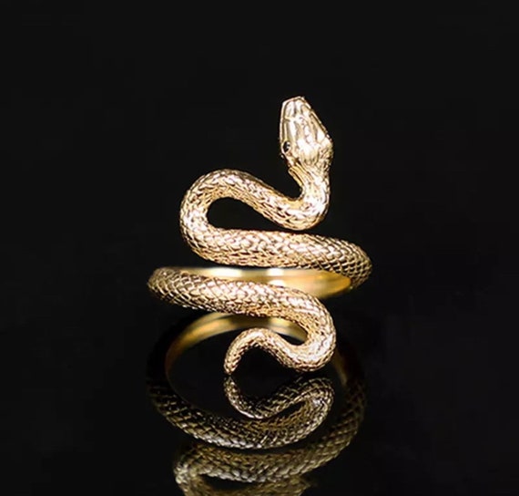 14k Snake Ring Handmade Solid Gold Wrap Ring Ruby Emerald Etsy