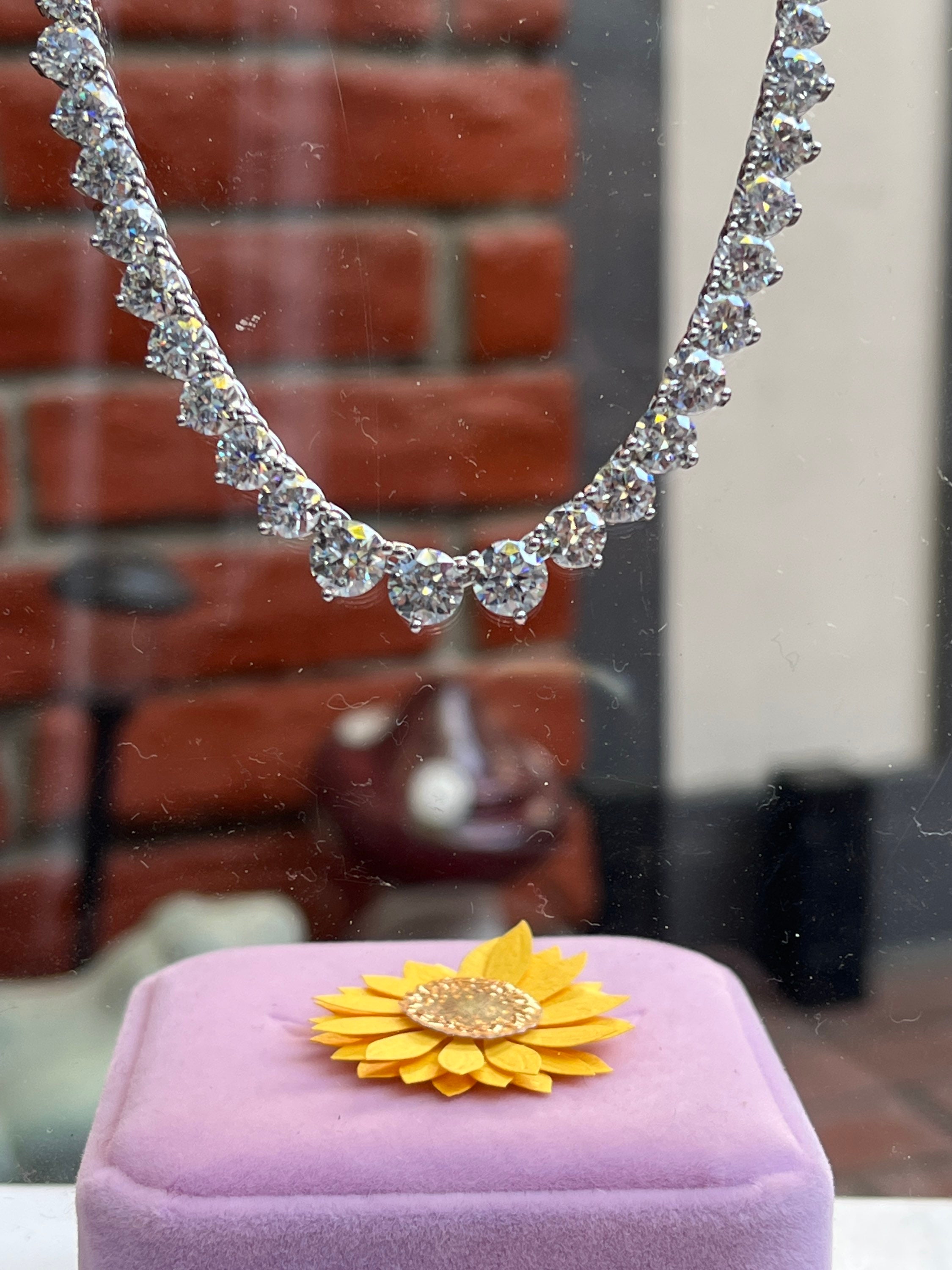 Moissanite graduated cheap tennis necklace