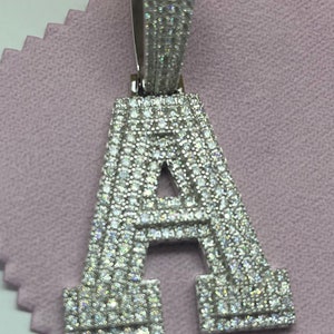 Moissanite Letter Pendant Iced out Certified VVS1 925 Ready to Ship