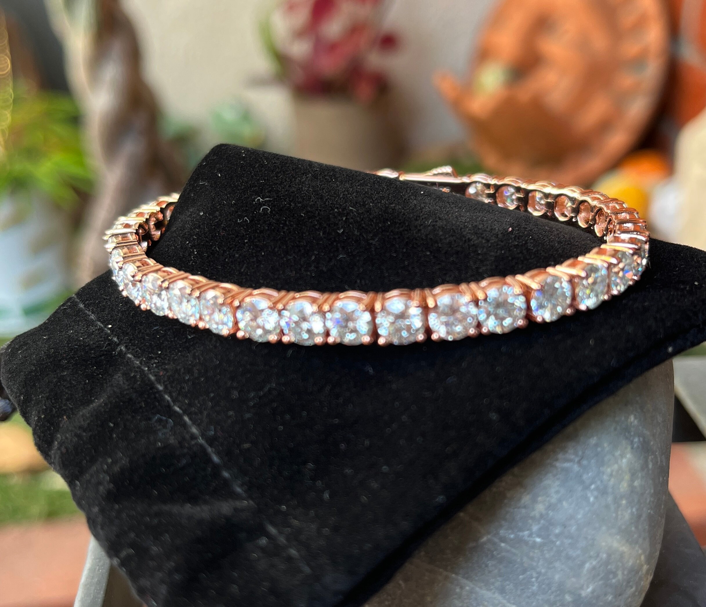 Mens rose deals gold tennis bracelet