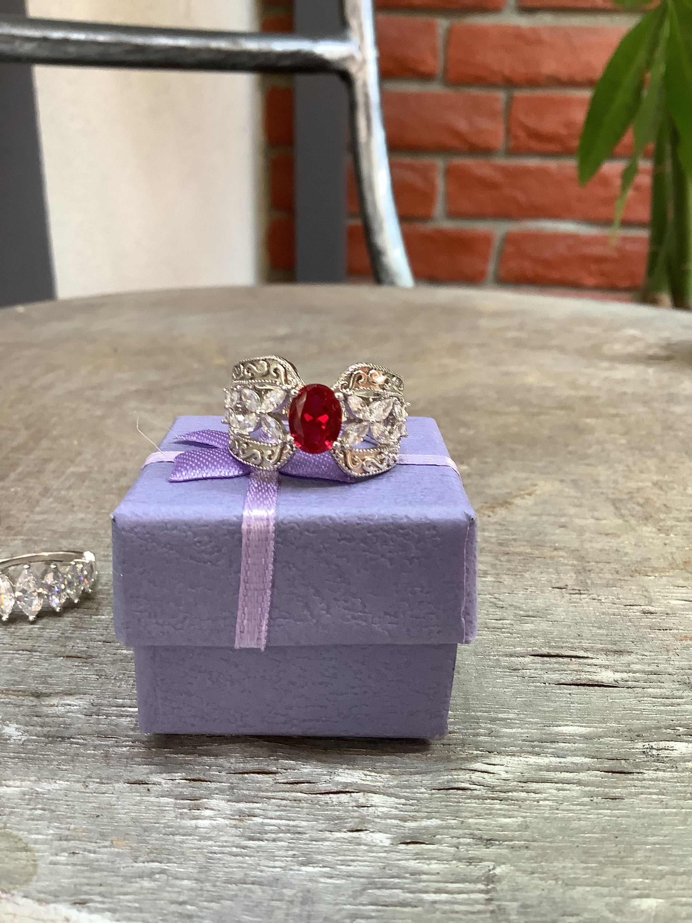 Natural Ruby White Gold Ring sz 8 | Etsy