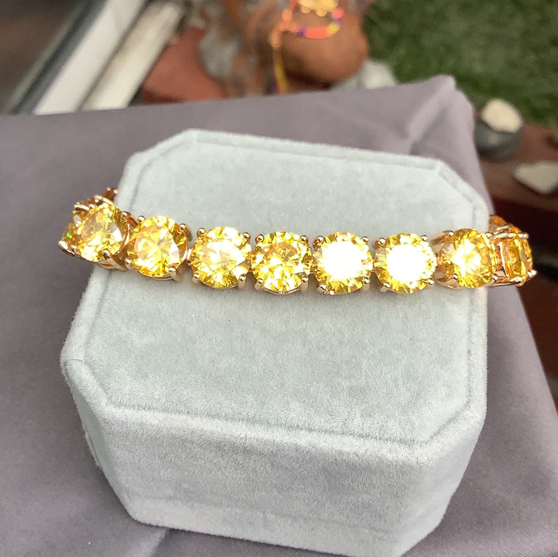 Yellow Gold Diamond Tennis Bracelets - Diamonds Factory CA