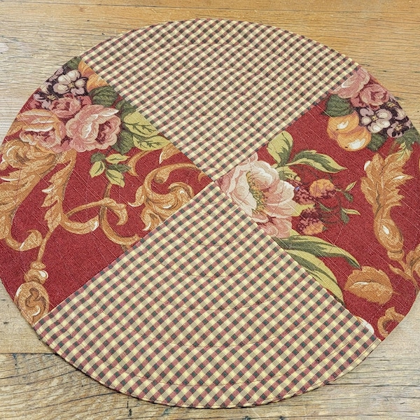 Red Floral Placemat Etsy