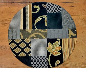 21 Round Quilted Table Topper/centerpiece Mat Patchwork Runner Blue ...