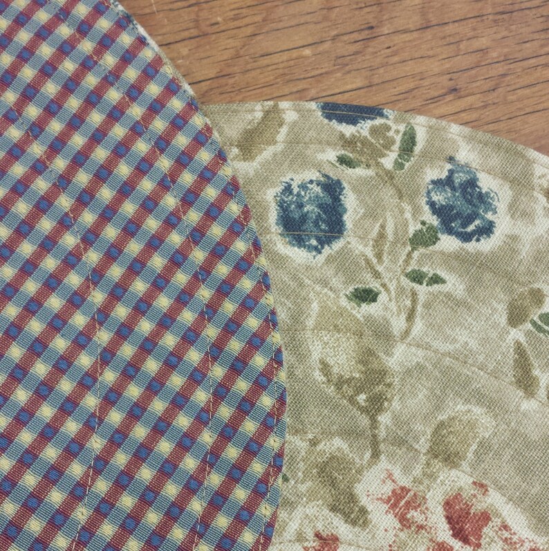 Round Quilted Placemats Rustic Floral in Rust/burnt Orange Etsy