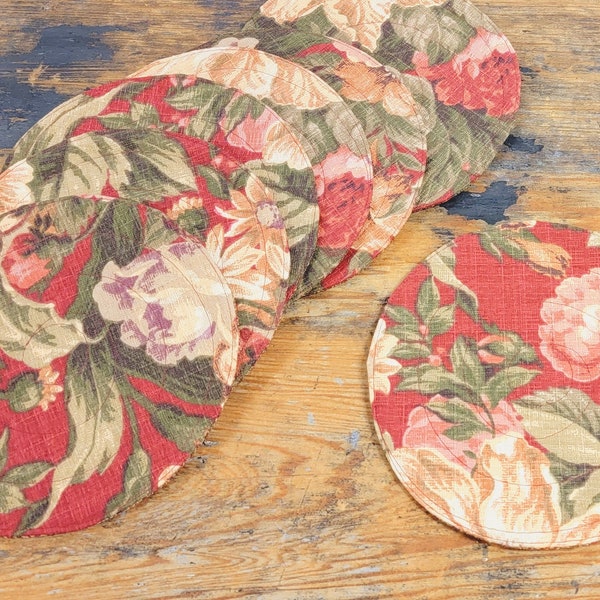 Red Floral Placemat Etsy