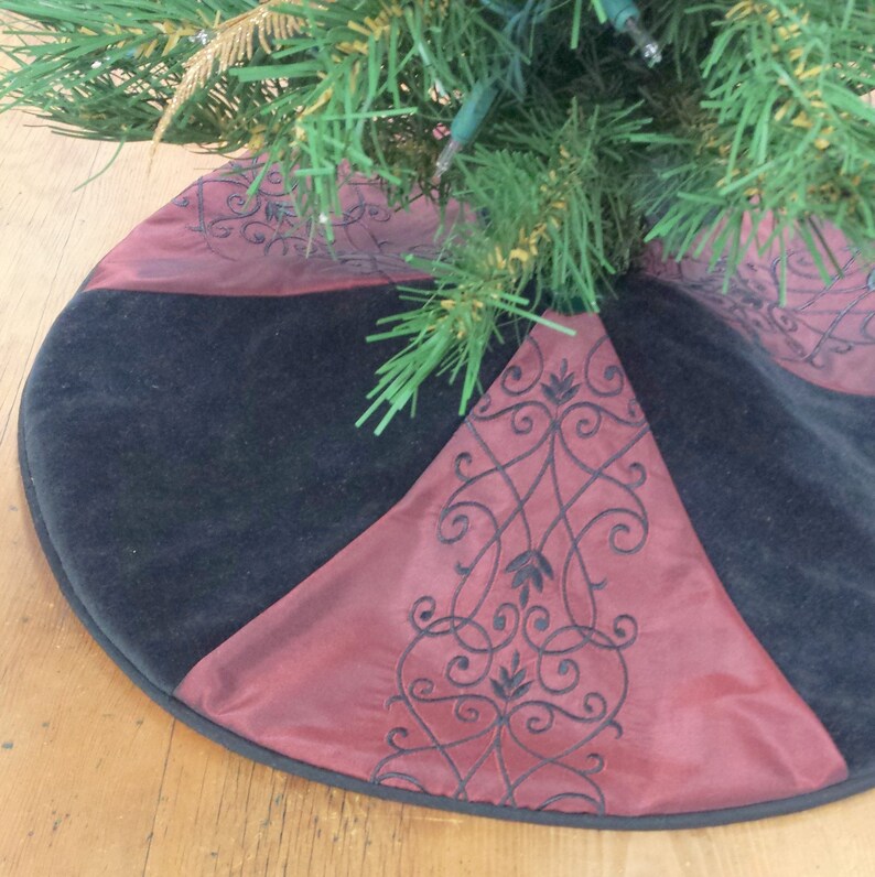 22 Mini Tabletop Christmas Tree Skirt Burgundy Etsy