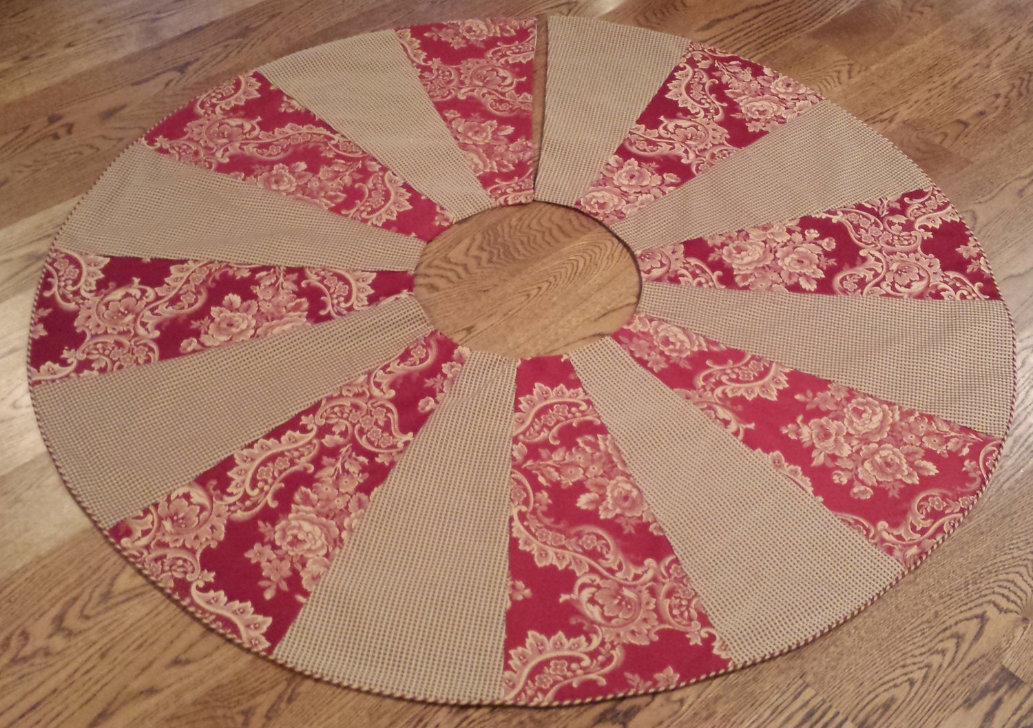 50 Damask Christmas Tree Skirt Red Gold Jacquard Etsy