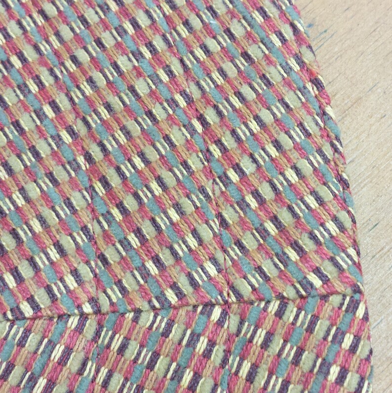 4 Round Quilted Floral Placemats Dark Red Burgundy Pink Etsy