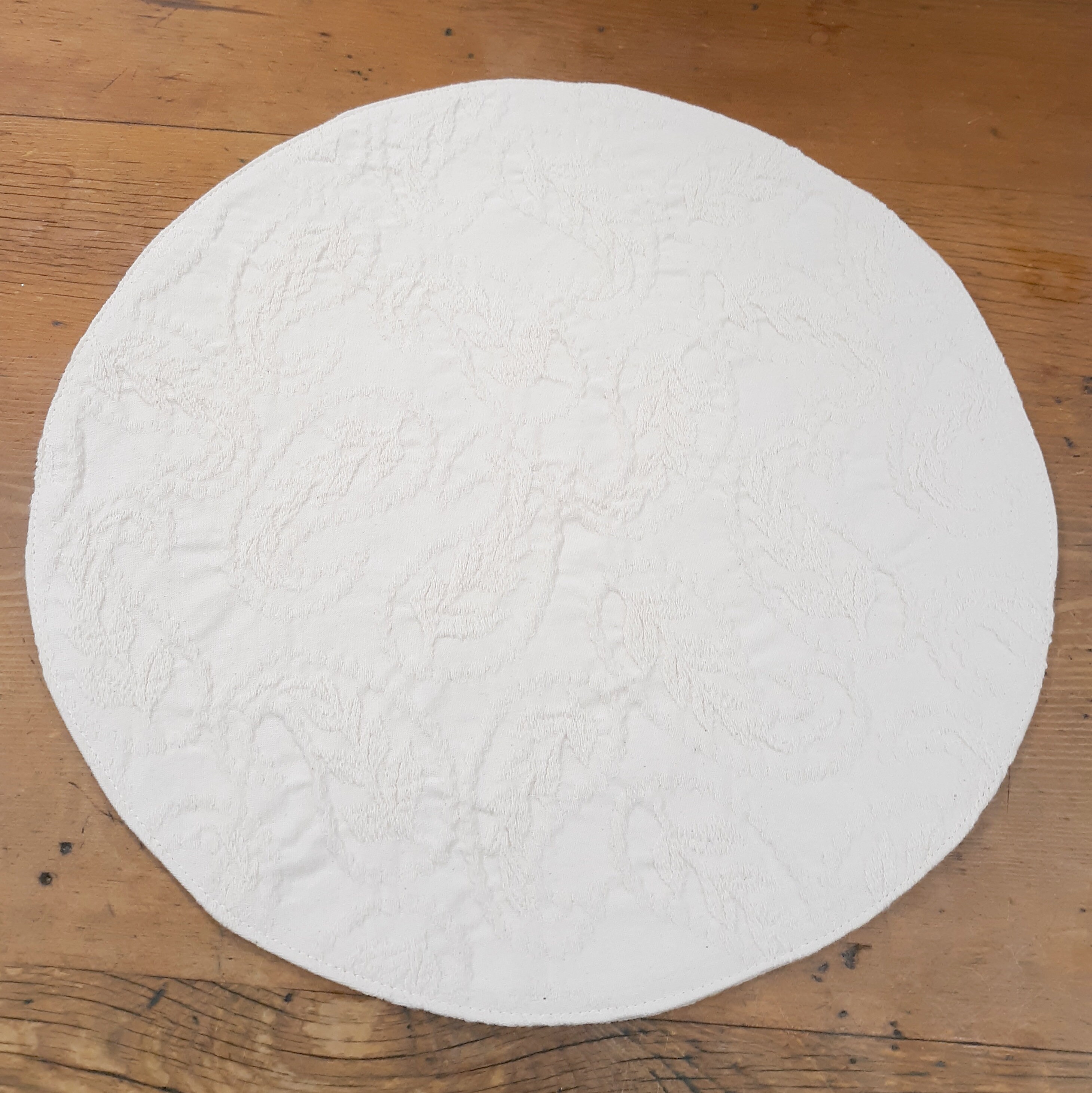 Round Reversible Placemats Solid Off White Ivory Cotton Etsy