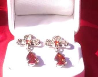Sterling silver Garnet earrings, drop garnet earrings, handmade garnet earrings, drop earring, garnet handmade earrings, sterling silver