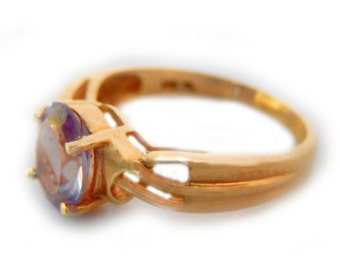 Vintage Amethyst Ring, Handmade Gold Amethyst Ring, Amethyst Solitaire ring, handmade amethyst ring, amethyst gold ring, birthstone rings