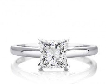 1 Carat Princess Cut Diamond Ring, 1 Carat Solitaire Engagement Ring, Princess Cut 1 carat engagement ring, 1 carat diamond solitaire ring,