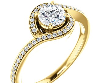 diamond halo engagement rings, rose gold engagement rings, diamond halo, halo setting, 14k white gold, promise ring for her, rose gold ring