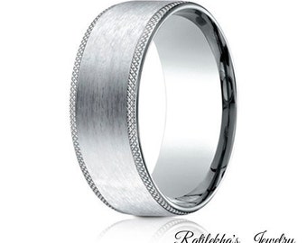 Mens band, White Gold Wedding Band, 14k mens band, handmade, white gold band, wedding ring, band for him