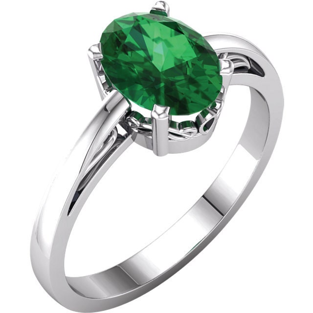 1ct Emerald Engagement Ring set in 14k Gold Handmade promise | Etsy