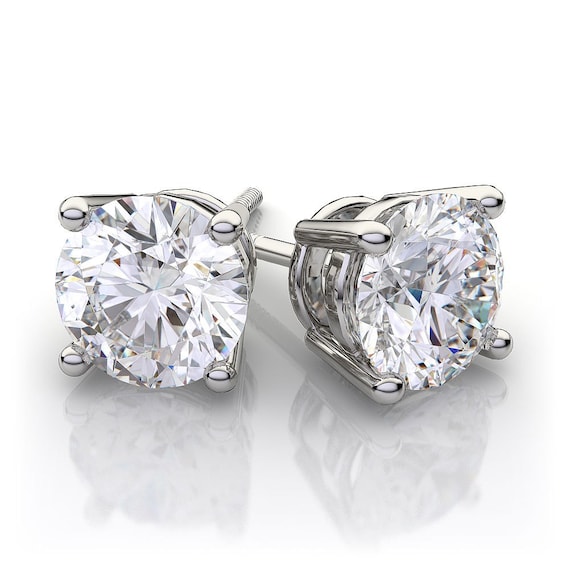 1 carat diamond stud earrings 14k yellow gold deals