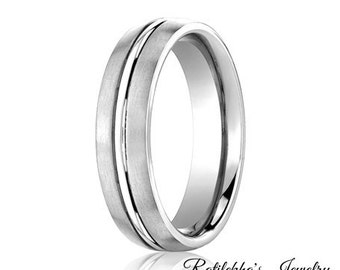 14k White Gold Band For Men, Custom Design