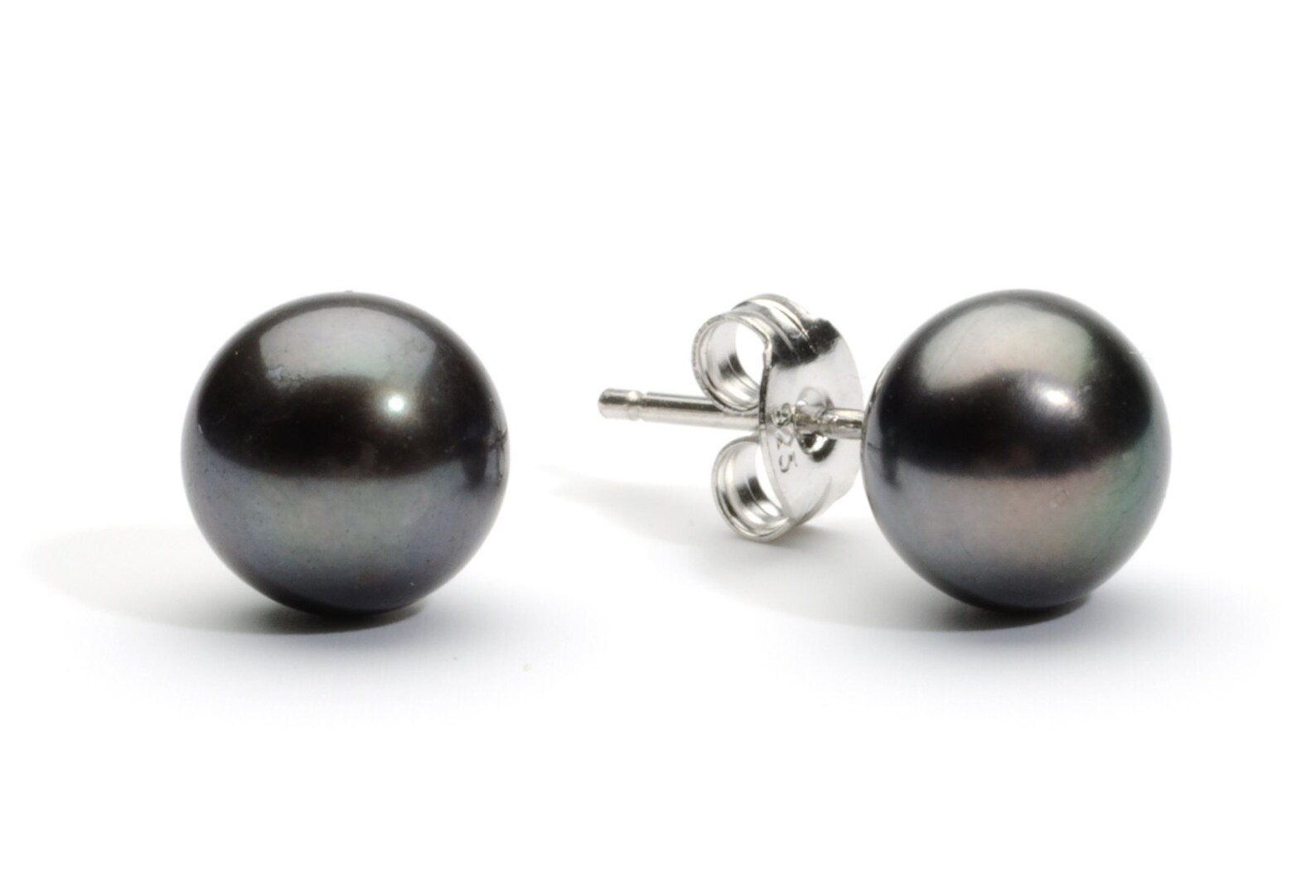 Black Pearl Earrings Black Pearl Studs Black Pearl Stud Etsy