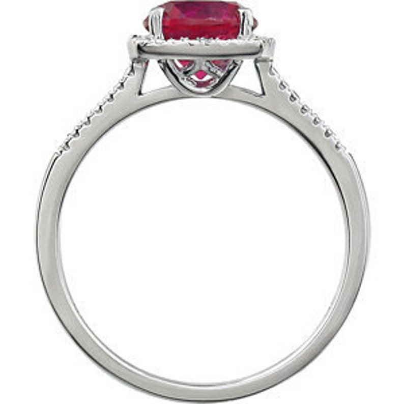 Ruby engagement ring, ruby ring, ruby diamond ring, simple engagement ring, Sterling Silver July Birthstone ring, Ruby gemstone ring image 2