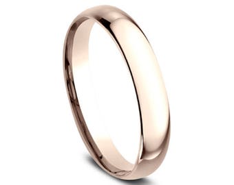 Womens rose gold band, 3mm, Women's rose gold band, womens rose gold wedding band, plain rose gold ring for women, 14k rose gold comfort fit