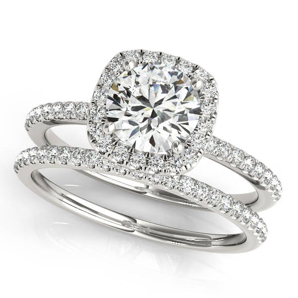 Moissanite Diamond Halo Cushion Cut Engagement Ring Cushion | Etsy