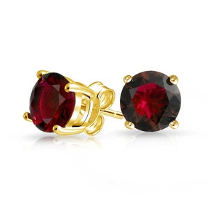 Rare Red Garnet Stud Earrings