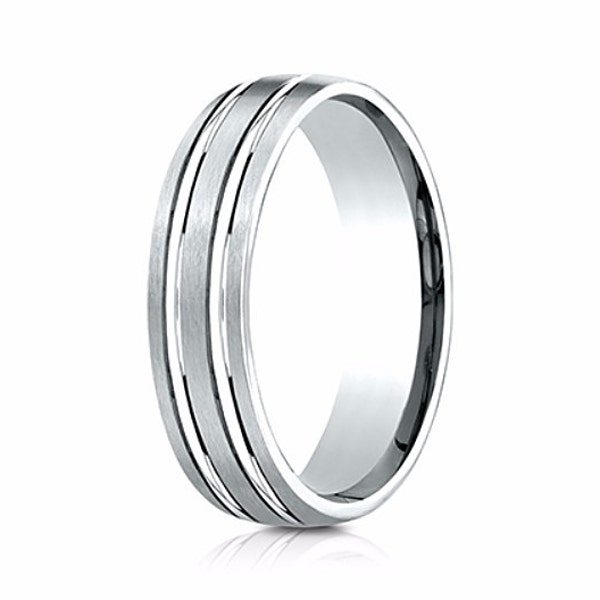 Men's Platinum Wedding Band, 6mm wedding band, 14k White Gold Men's Band, Titanium Men's Band, Palladium Men's Band