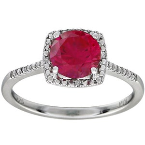 Ruby engagement ring, ruby ring, ruby diamond ring, simple engagement ring, Sterling Silver July Birthstone ring, Ruby gemstone ring image 4