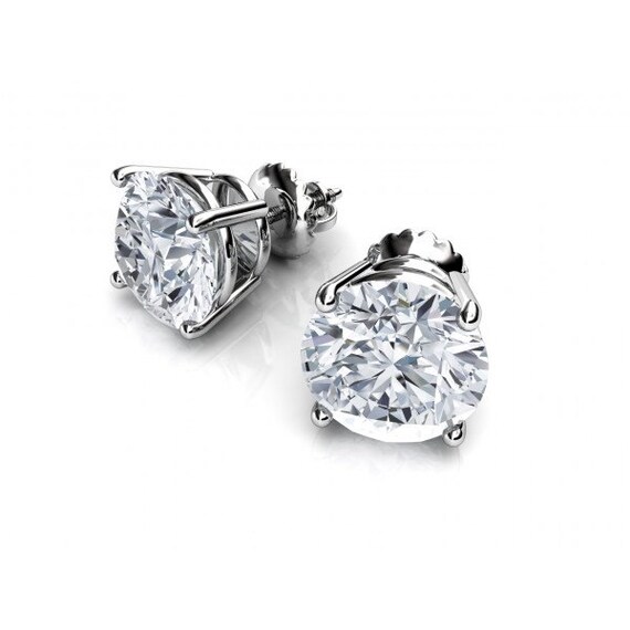 1ct Diamond Stud Earrings Gold Diamond Studs Diamond | Etsy