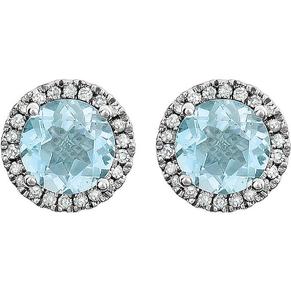 Buy Diamond Sky Blue Topaz Earrings Topaz Stud Earrings Gold