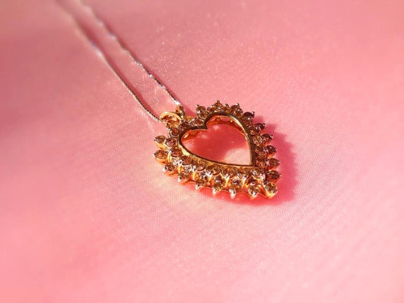 Diamond Heart Shape Pendant, 14k yellow gold diamond heart necklace, heart shape diamond pendant, gold diamond necklace, heart diamond style