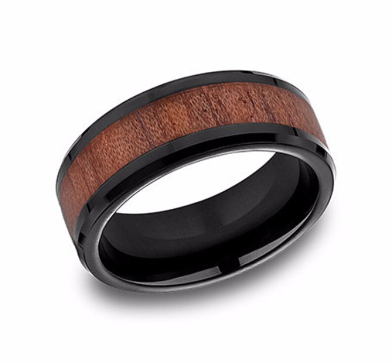 Mens Wood Wedding Ring Mens Wood Wedding Band Black Wood Etsy